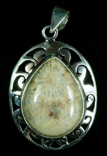Fossil Coral Pendant - Sterling Silver #6010